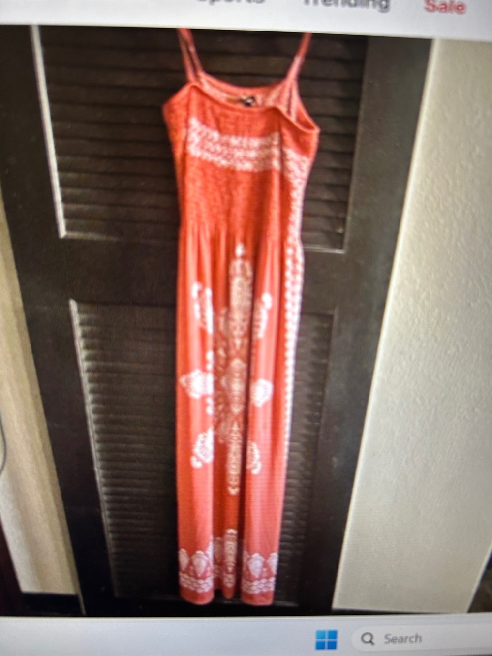 Just Love Coral Maxi Dress with White Boho Print